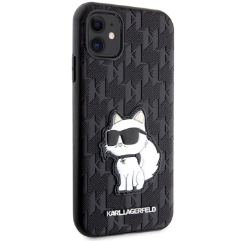 Etui Karl Lagerfeld Saffiano Monogram Choupette na iPhone 11 / Xr - czarne