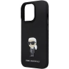 Etui Karl Lagerfeld Silicone Ikonik Metal Pin na iPhone 14 Pro - czarne