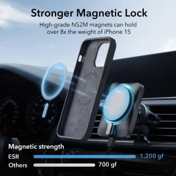 Etui ESR Cloud Kickstand Halolock z MagSafe na iPhone 15 - czarne