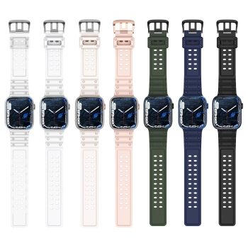 Strap Triple Protection pasek Apple Watch Ultra, SE, 9, 8, 7, 6, 5, 4, 3, 2, 1 (49, 45, 44, 42 mm) opaska bransoleta beżowy