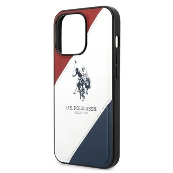 Etui U.S. Polo Assn. Tricolor Embossed na iPhone 14 Pro Max - białe