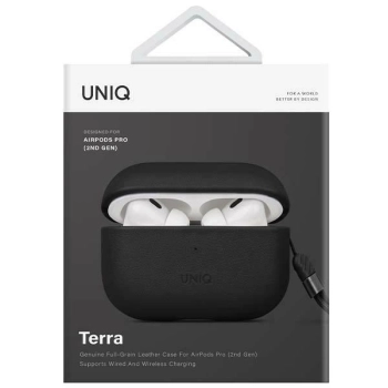 Etui UNIQ Terra Genuine Leather na AirPods Pro 2 - czarne