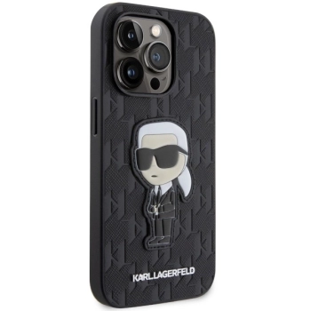Etui Karl Lagerfeld Saffiano Monogram Ikonik na iPhone 14 Pro - czarne