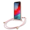 Etui Guess Metal Logo Cord na iPhone 12 mini - różowe