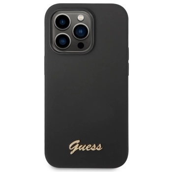 Etui Guess Silicone Vintage Gold Logo na iPhone 14 Pro Max - czarne