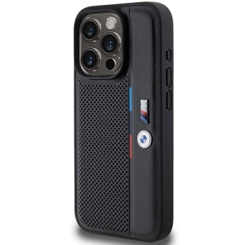 Etui BMW Perforated Tricolor Line na iPhone 15 Pro Max - czarne