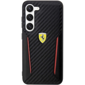 Etui Ferrari Carbon Contrast Edges na Samsung Galaxy S23+ - czarne