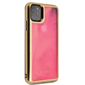 Etui Guess Glow in the Dark Sand Matte na iPhone 11 Pro - różowe