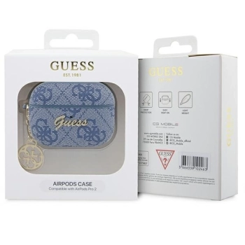 Etui Guess 4G Charm Collection na AirPods Pro 2 - niebieskie