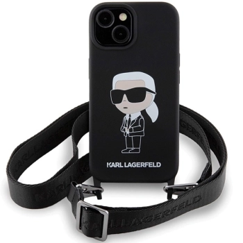 Etui Karl Lagerfeld Crossbody Silicone Ikonik do iPhone 15 - czarne