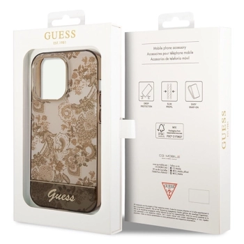 Etui Guess Porcelain Collection na iPhone 14 Pro - beżowe