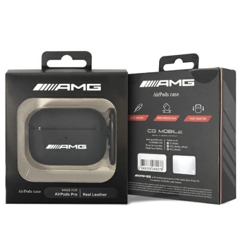 Etui AMG Leather Big Logo na AirPods Pro - czarne