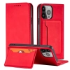 Magnet Card Case etui do iPhone 13 mini pokrowiec portfel na karty kartę podstawka czerwony