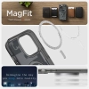Etui Spigen Ultra Hybrid Mag z MagSafe na iPhone 13 Pro Max - ciemnoszare (wzór Zero One)