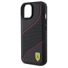Etui Ferrari Perforated Waves Metal Logo na iPhone 15 / 14 / 13 - czarne