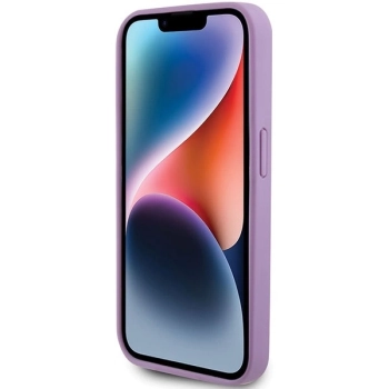 Etui Guess Leather 4G Stamped na iPhone 15 Pro - fioletowe