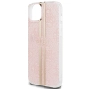 Etui Guess IML 4G Gold Stripe na iPhone 15 / 14 / 13 - różowe
