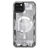 Etui Spigen Ultra Hybrid Mag z MagSafe na iPhone 15 Plus - białe (wzór Zero One)