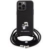 Etui Karl Lagerfeld Crossbody Saffiano Metal Pin Karl&Choupette na iPhone 15 Pro Max - czarne