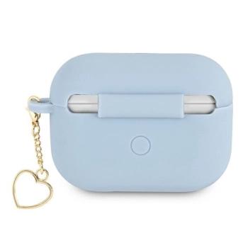 Etui Guess Silicone Charm Heart Collection na AirPods Pro - niebieskie