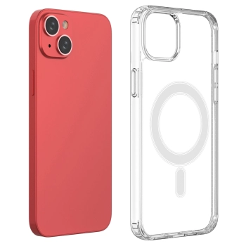 Etui magnetyczne Clear Magnetic Case z MagSafe do iPhone 14 Plus  ze srebrnym ringiem - przezroczyste