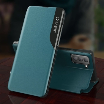 Eco Leather View Case elegancki futerał etui z klapką i funkcją podstawki Samsung Galaxy S21 FE czarny
