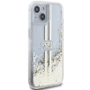 Etui Guess Liquid Glitter Gold Stripes na iPhone 15 / 14 / 13 - przezroczyste