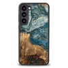 Etui z drewna i żywicy na Samsung Galaxy S23 Plus Bewood Unique Planeta Ziemia - niebiesko-zielone