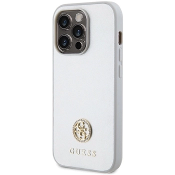 Etui Guess Strass Metal Logo do iPhone 15 Pro Max - srebrne