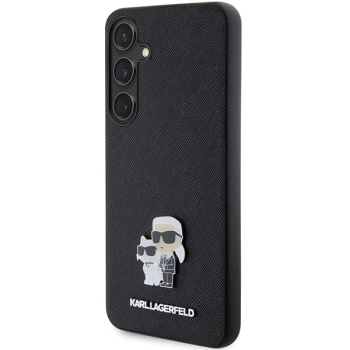 Etui Karl Lagerfeld Saffiano Karl&Choupette Metal Pin na Samsung Galaxy S24+ - czarne