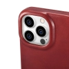 iCarer CE Oil Wax Premium Leather Folio Case skórzane etui iPhone 14 Pro Max z klapką magnetyczne MagSafe czerwony (AKI14220708-RD)