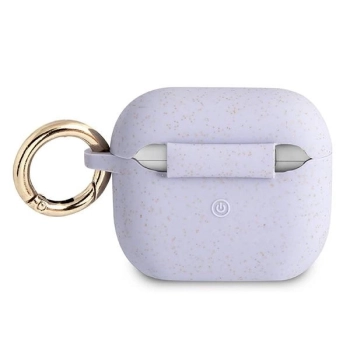 Etui Guess Silicone Glitter na AirPods 3 - purpurowe