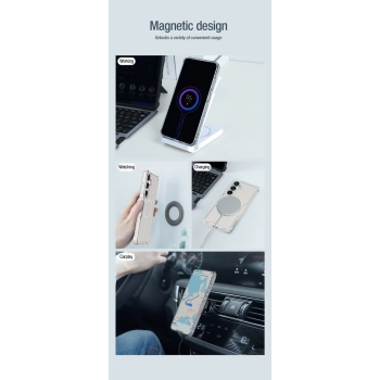 Etui Nillkin Nature Pro pancerne z magnetycznym ringiem do Samsung Galaxy S24 - białe
