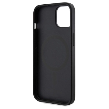 Etui Guess 4G Printed Stripes MagSafe na iPhone 15 / 14 / 13 - czarne