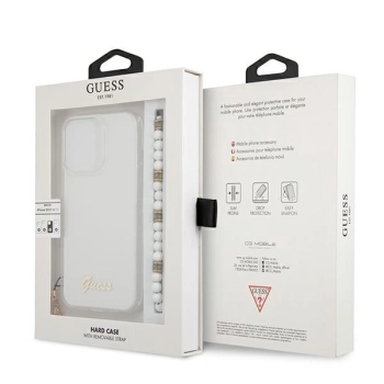 Etui Guess White Pearl na iPhone 13 Pro Max - przezroczyste