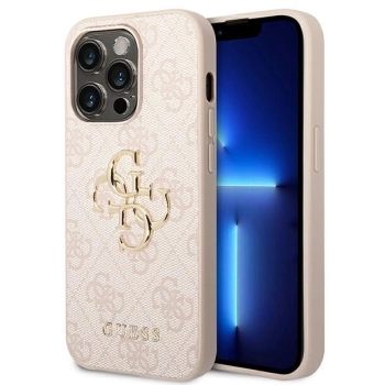 Etui Guess 4G Big Metal Logo na iPhone 14 Pro - różowe