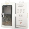 Etui Guess Leather 4G Triangle Strass na Samsung Galaxy Z Flip 5 - brązowe