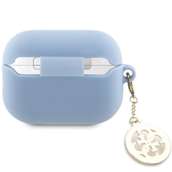 Etui Guess 3D Rubber 4G Diamond Charm na AirPods Pro 2 - niebieskie