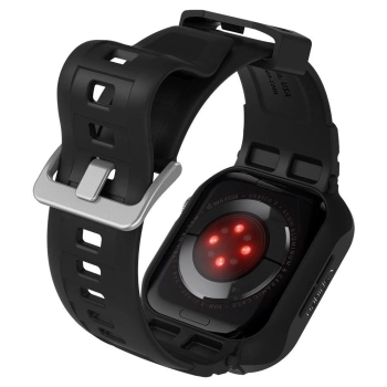 Etui z paskiem Spigen Rugged Armor Pro na Apple Watch 4 / 5 / 6 / 7 / 8 / SE (44/45 mm) - czarne