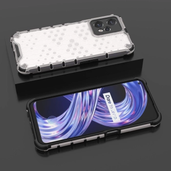 Honeycomb etui pancerny pokrowiec z żelową ramką Realme 9 Pro przezroczysty