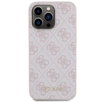 Etui Guess 4G Metal Gold Logo na iPhone 15 Pro Max - różowe