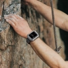 Kingxbar CYF134 2w1 pancerne etui Apple Watch SE, 6, 5, 4 (44 mm) ze stali nierdzewnej z paskiem czarne