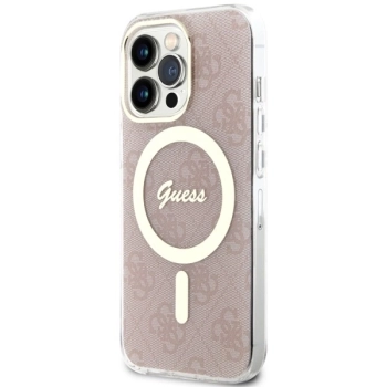 Etui Guess 4G MagSafe na iPhone 13 Pro / iPhone 13 - różowe