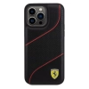 Etui Ferrari Perforated Waves Metal Logo na iPhone 15 Pro Max - czarne