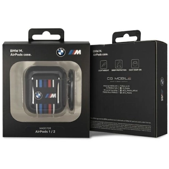 Etui BMW Multiple Colored Lines na AirPods 1/2 - czarne