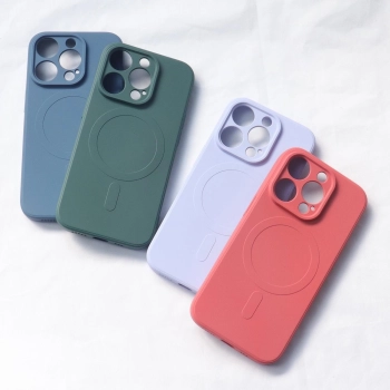 Silikonowe magnetyczne etui iPhone 13 Pro Max Silicone Case Magsafe - fioletowe