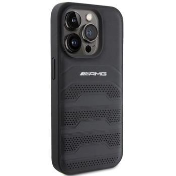 Etui AMG Leather Debossed Lines do iPhone 15 Pro - czarne