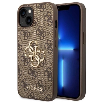 Etui Guess 4G Big Metal Logo na iPhone 14 - brązowe