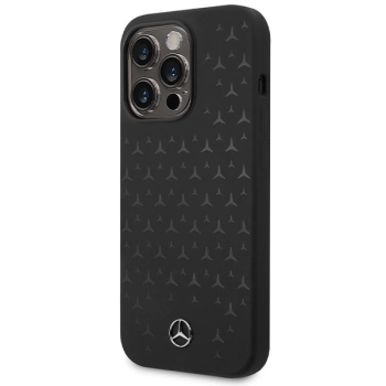Etui Mercedes Silicone Stars Pattern MagSafe na iPhone 15 Pro - czarne