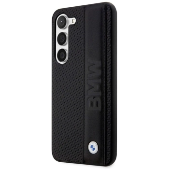 Etui BMW Leather Textured & Stripe na Samsung Galaxy S23+ - czarne